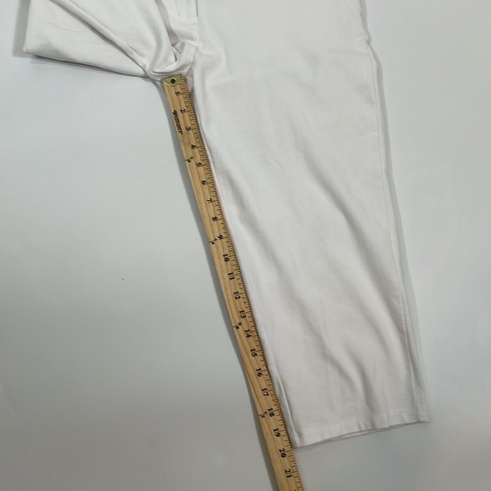 Eileen Fisher Pants XS White Cropped Stretch Pants Elastic Back EUC - Picture 6 of 9